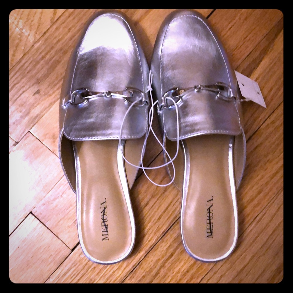 NWT merona kona silver mule size 6.5